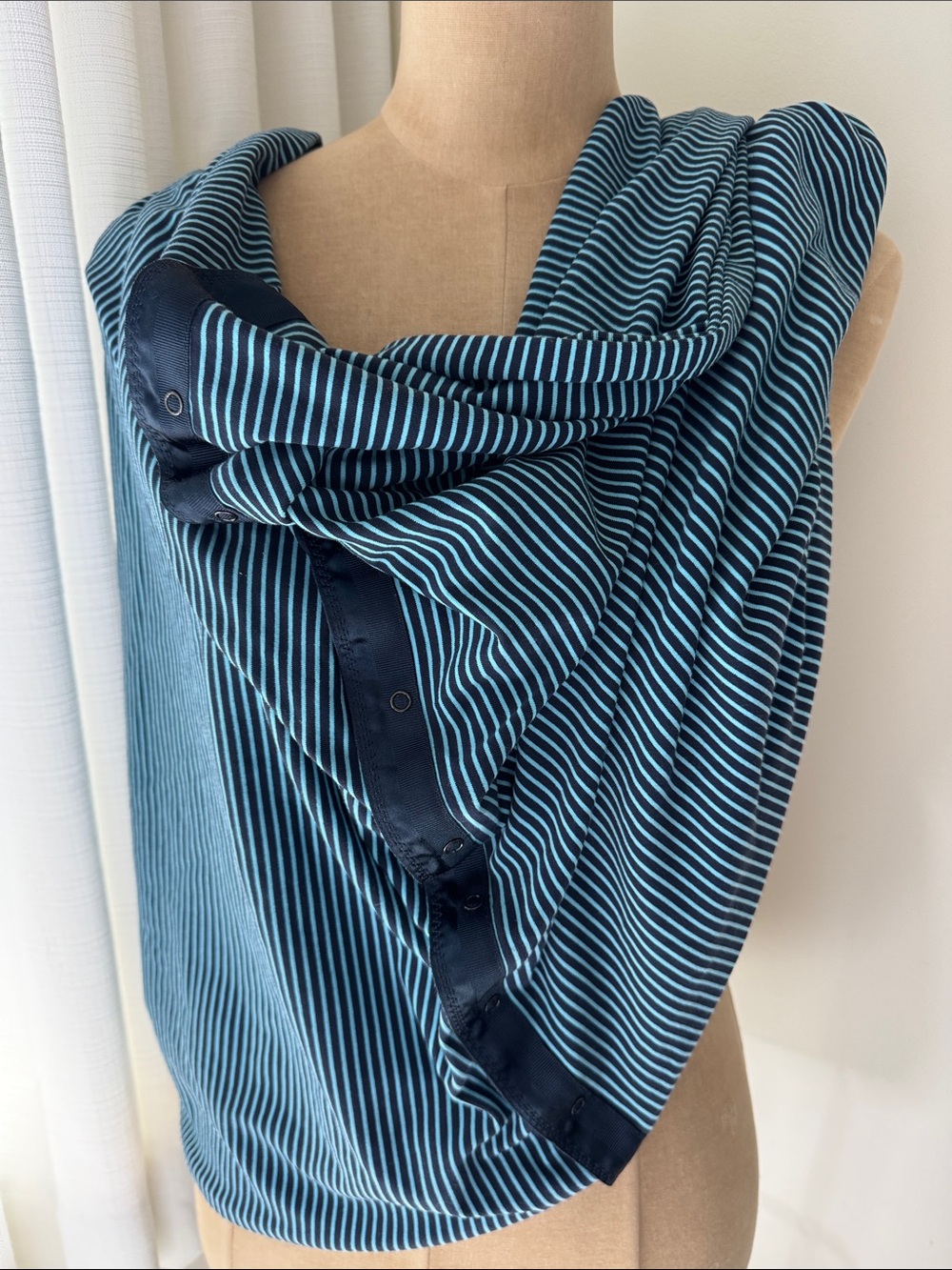 lululemon navy and teal striped vinyasa scarf. OS.